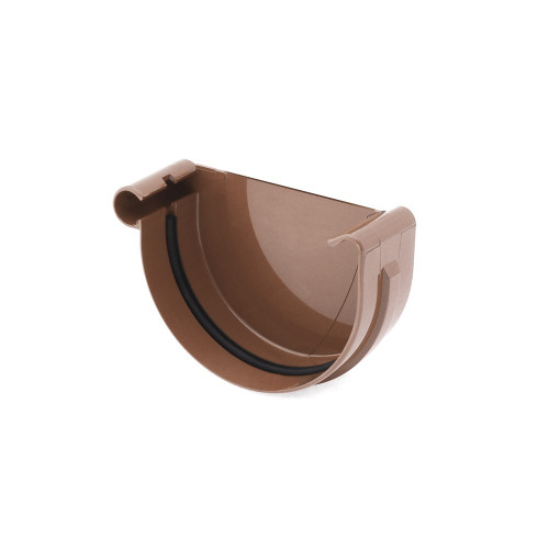 Заглушка ринви ліва  BRYZA 100 мм / коричнева