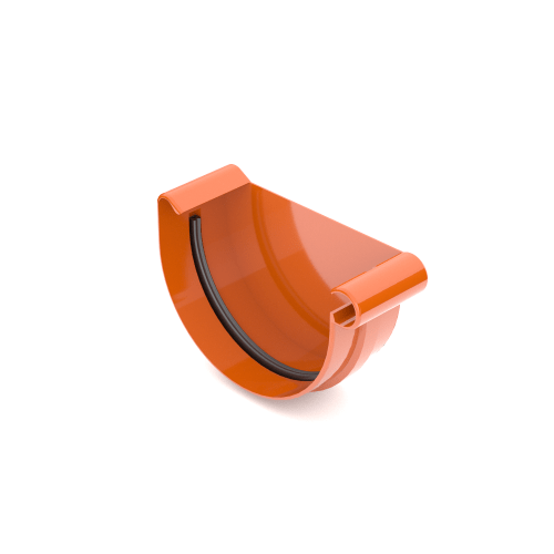 Заглушка желоба правая BRYZA 125 мм / кирпичная