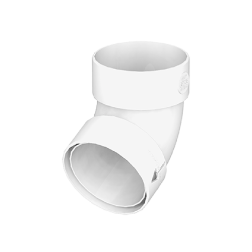 Відвід труби двомуфтовий 67° білий 85мм GIZA