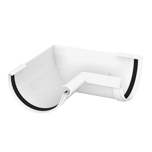 Кут ринви внутрішній довільний 110-170° білий 120мм GIZA