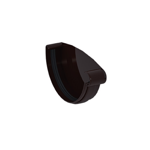 Заглушка ринви права темно-коричнева 120мм GIZA