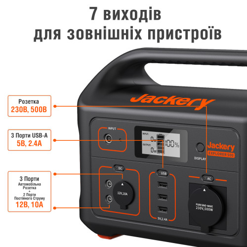 Зарядна станція Jackery Explorer 500 - 518Wh | 500W