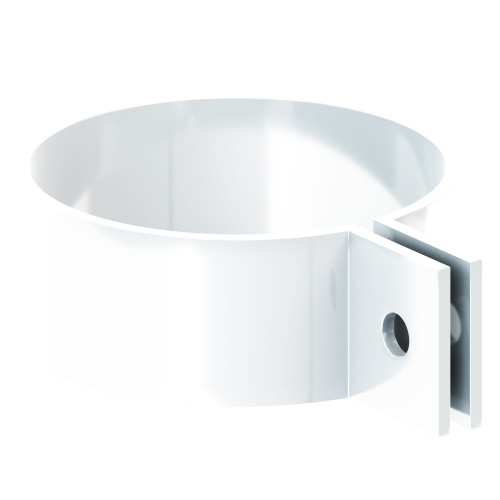 Хомут труби KROP 90мм / білий