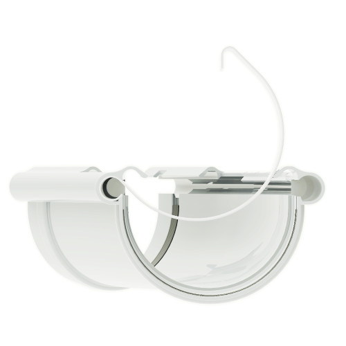 Кут ринви регульований (універсальний) зовнішньо-внутрішній 120-145° KROP 130мм / білий