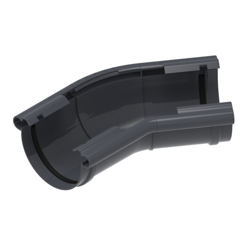 Кут ринви регульований (універсальний) зовнішньо-внутрішній 120-145° KROP 130мм / графітовий