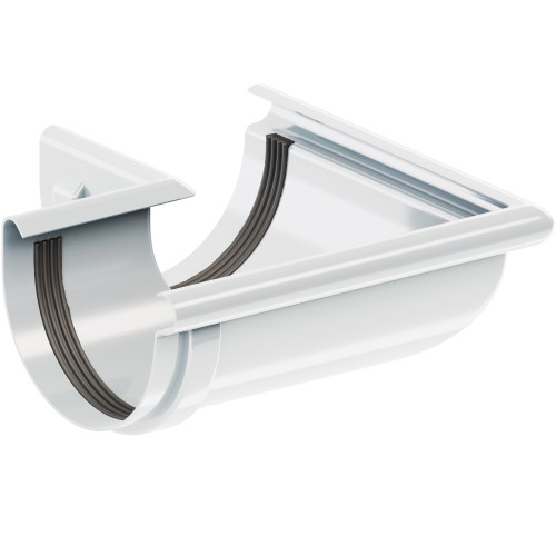 Кут ринви зовнішній 90° KROP 100мм / білий