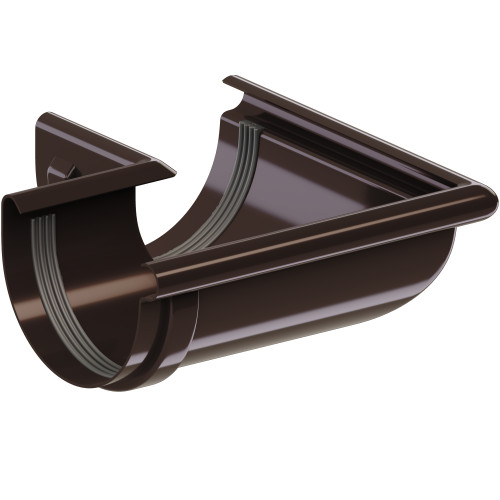 Кут ринви зовнішній 90° KROP 100мм / світло-коричневий