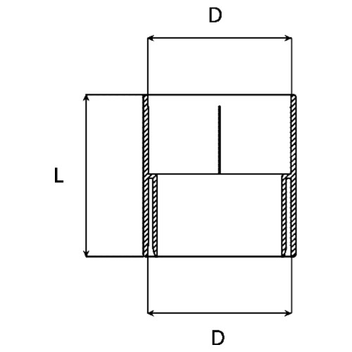 Муфта труби KROP 63мм / світло-коричнева
