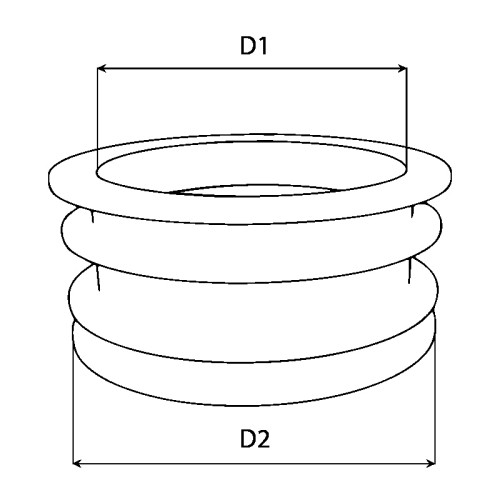 Редукція гумова для водостічної труби KROP 90/110