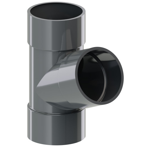 Трійник 67,5° KROP 63мм / графітовий