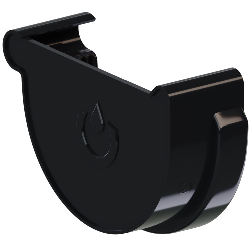 Заглушка ринви ліва KROP 130мм / чорна