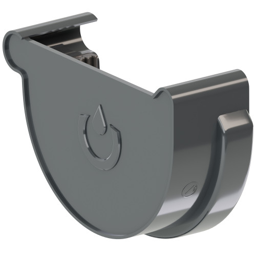 Заглушка ринви ліва KROP 100мм / графітова