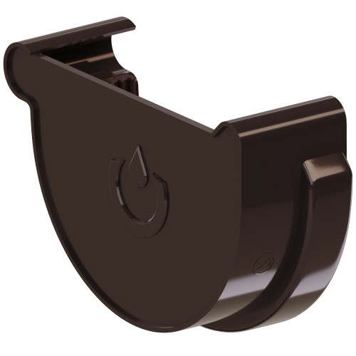 Заглушка ринви ліва KROP 100мм / світло-коричнева