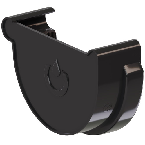 Заглушка ринви ліва KROP 100мм / темно-коричнева