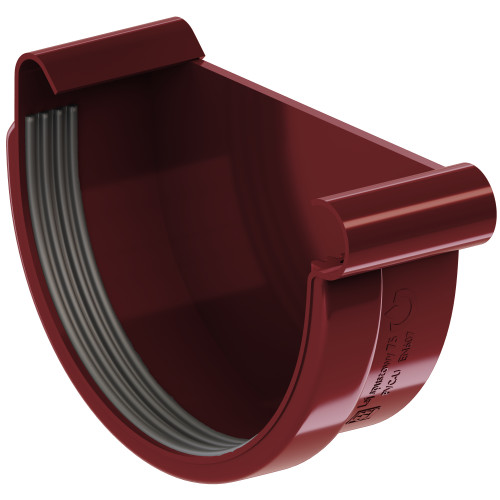 Заглушка желоба правая KROP 100мм / красная