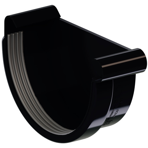 Заглушка ринви права KROP 130мм / чорна