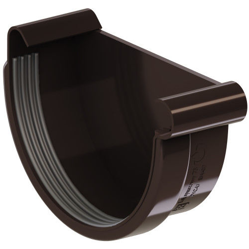 Заглушка ринви права KROP 100мм / світло-коричнева