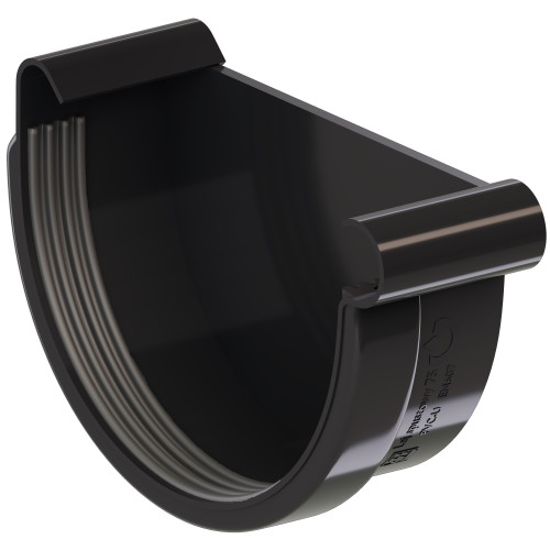 Заглушка ринви права KROP 100мм / темно-коричнева