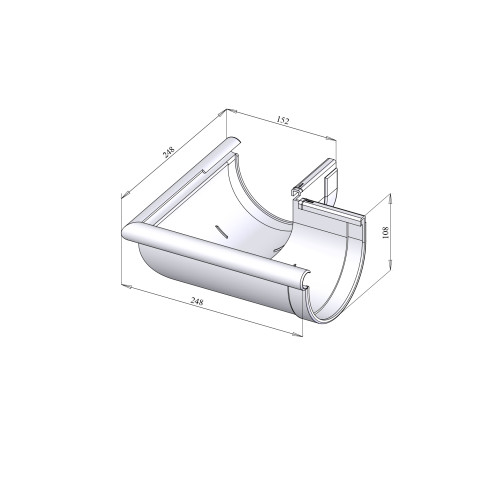 Кут ринви зовнішній 90° зелений 130мм RainWay