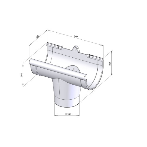 Лійка ринви чорна 130мм RainWay