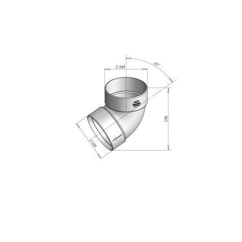 Відвід труби двомуфтовий 67° сірий 100мм RainWay