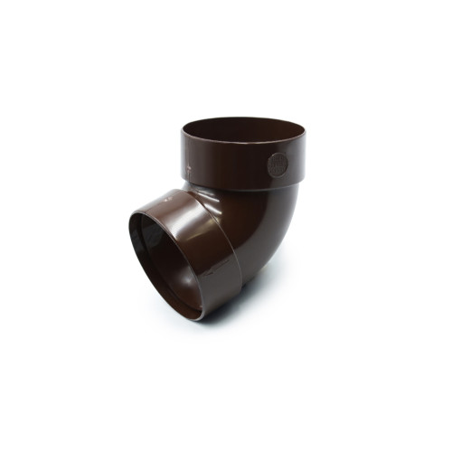 Отвод трубы двухмуфтовый 67° коричневый 100мм RainWay