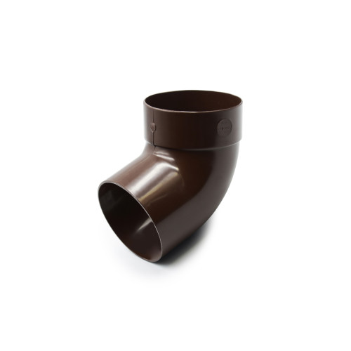 Отвод трубы одномуфтовый 67° коричневый 100мм RainWay