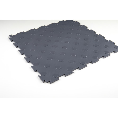 Модульна ПВХ плитка ВсеПласт "Преміум монетка" 387x387x5 мм графітовий