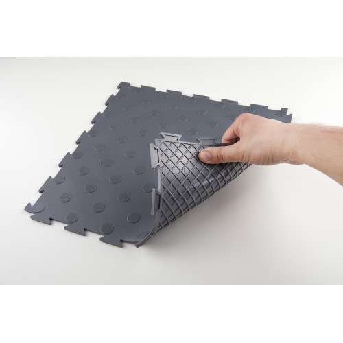 Модульна ПВХ плитка ВсеПласт "Преміум монетка" 387x387x5 мм графітовий