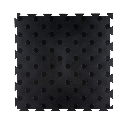 Модульная ПВХ плитка ВсеПласт "Премиум монетка" 387x387x5 мм черный