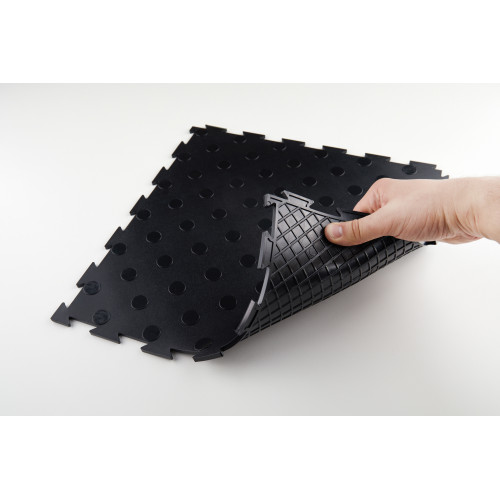 Модульная ПВХ плитка ВсеПласт "Премиум монетка" 387x387x5 мм черный