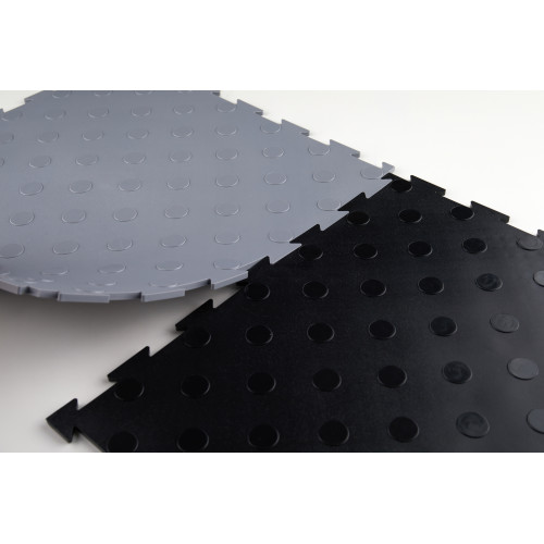 Модульная ПВХ плитка ВсеПласт "Премиум монетка" 387x387x5 мм черный