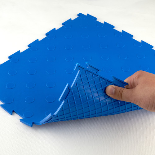 Модульна ПВХ плитка ВсеПласт "Преміум монетка" 387x387x5 мм синій