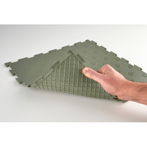 Модульна ПВХ плитка ВсеПласт "Преміум монетка" 387x387x5 мм хакі